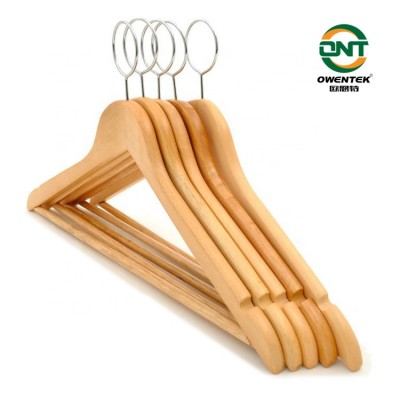 Anti Theft Wooden Hotel Hangers Standard Wooden Hanger Hook With Non Slip