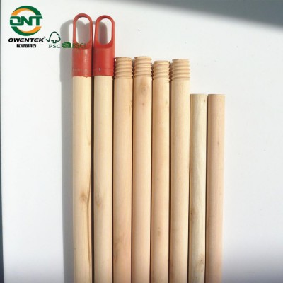 With polished treated and fumigation machine making round wooden push broom handle