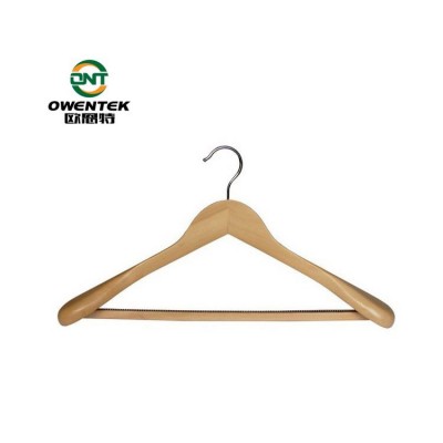 Luxury wooden suit hanger wide shoulders brown customized logo