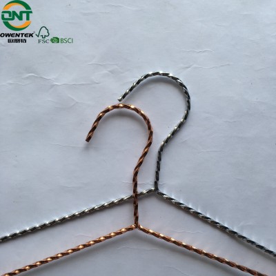 Factory supply cheap metal wire hanger custom rose gold clothes hangers