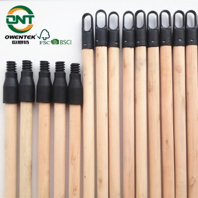 Guangxi manufacture cheap price Natural wooden broom stick with end cap