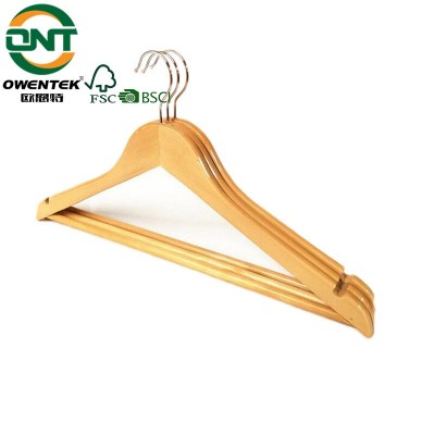 Factory supplier natural wooden display hanger best selling wooden hanger