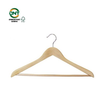 Guilin beech non slip, wooden skirt hanger for EU market