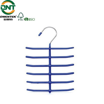 stainless 6 layers non slip pvc metal tie belt scarf hanger